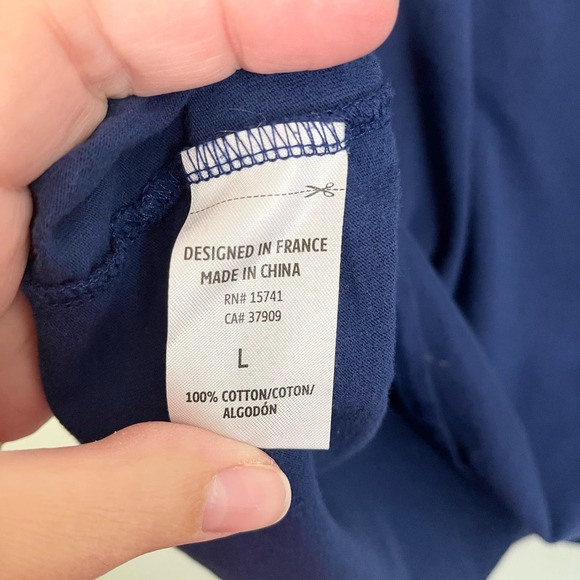 Lacoste Men's Blue V-Necked Pullover Long Sleeves Sleepwear Lounging Shirt Large - Picture 3 of 8